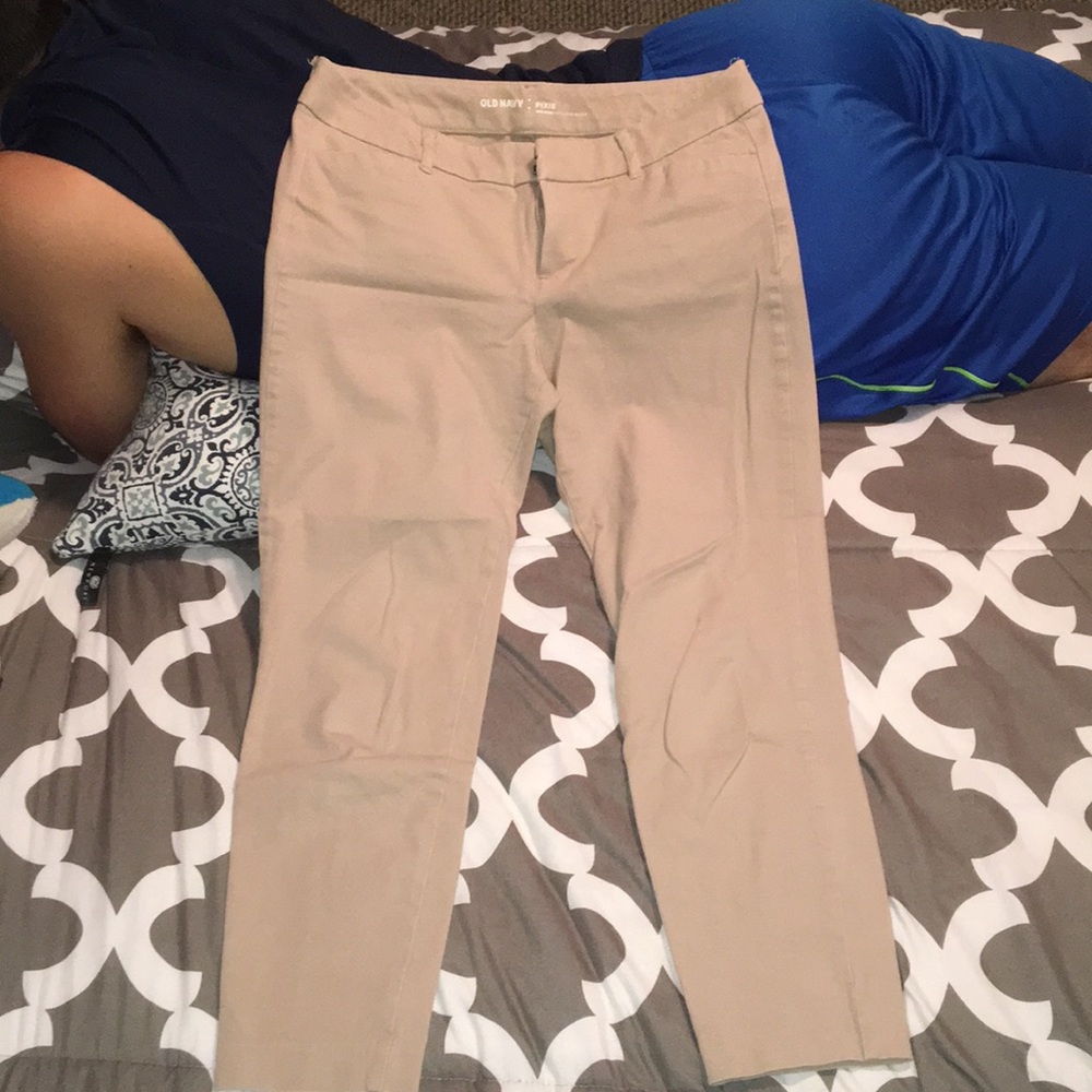 Khaki colored work capris